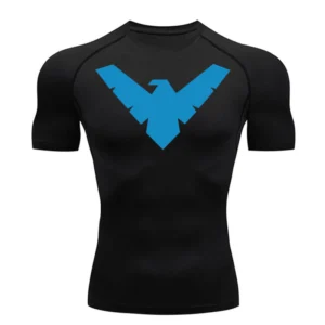 Nightwing compression shirt men's short-sleeved crossfit T-shirt sports fitness top breathable sportswear Nightwing compression shirt men's short-sleeved crossfit T-shirt sports fitness top breathable sportswear