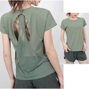 Yoga T-Shirts Quick Dry Fitness Sports Tops Womens Loose Running Shirts Short Sleeve Workout Gym Tees Sexy Backless Yoga T-Shirts Quick Dry Fitness Sports Tops Womens Loose Running Shirts Short Sleeve Workout Gym Tees Sexy Backless